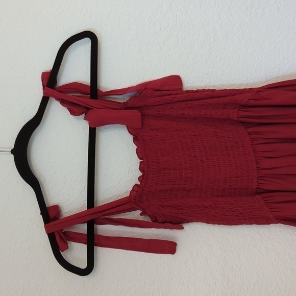 Zesica Smock Cottagecore Maxi Dress Red Sz Medium cottagecore summer bohemian - Picture 5 of 12